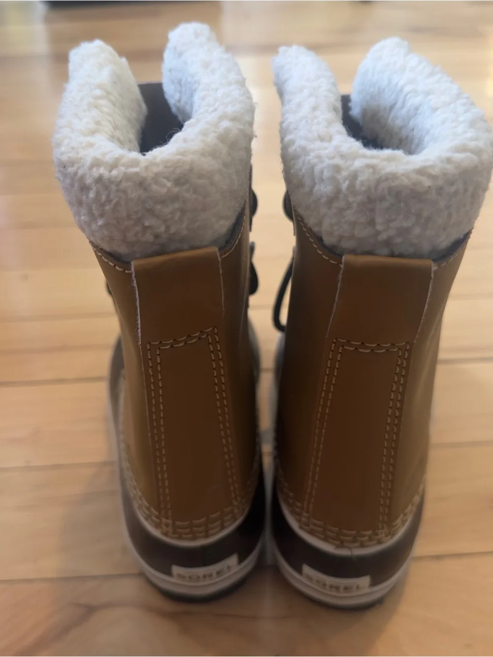Sorel Kids Waterproof Brown and Black Snow Boots with Fleece Collar